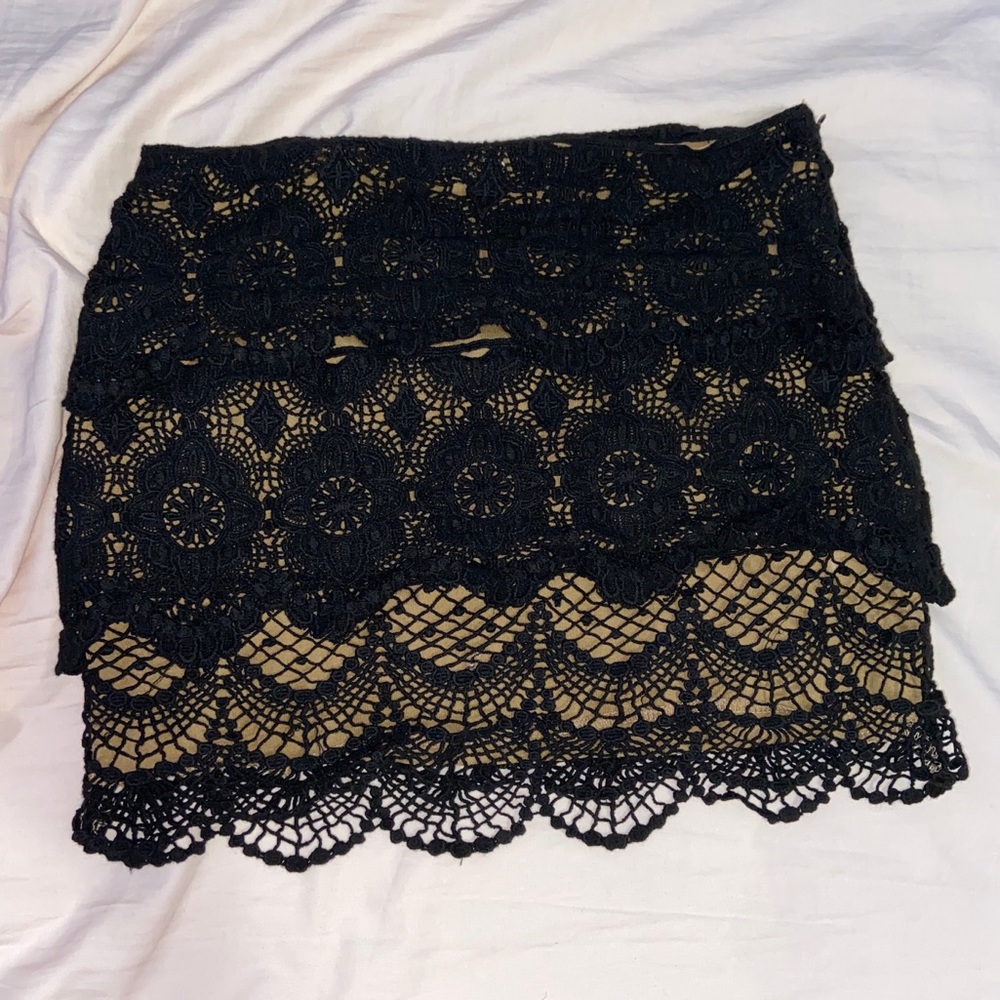 black lace skirt